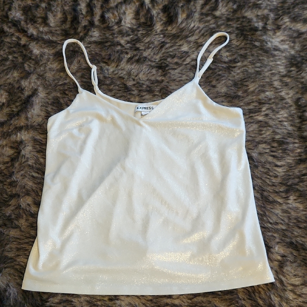 Express White Loose Fitting Spaghetti Strap Camisole